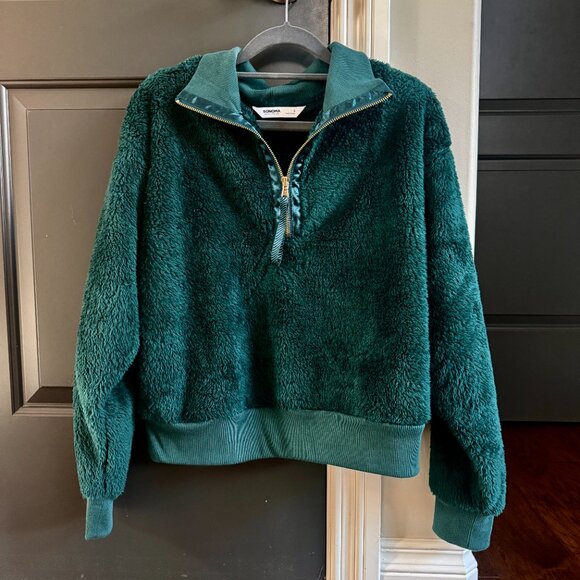 Womens Green Sonoma Goods For Life Cozy Quarter Zip Pullover - Picture 4 of 4